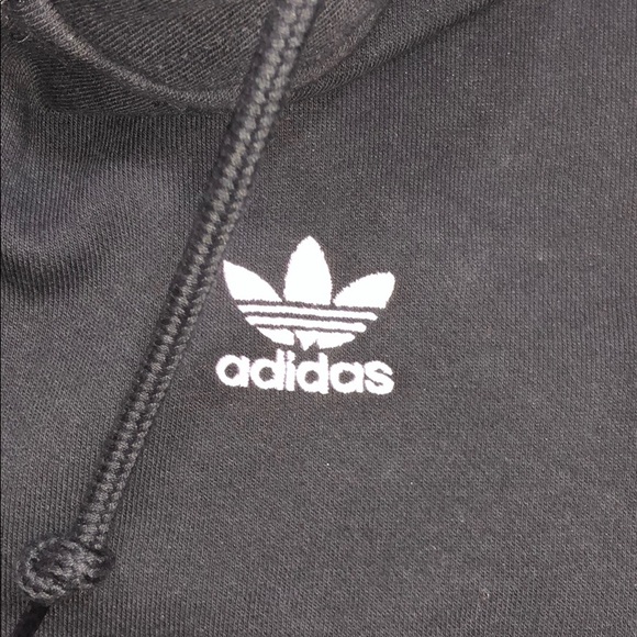 NWT Adidas Trefoil Zip Up Black Fleece Hoodie - Picture 4 of 8